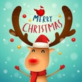 Christmas Cute Little Reindeer. Christmas cute animal cartoon character